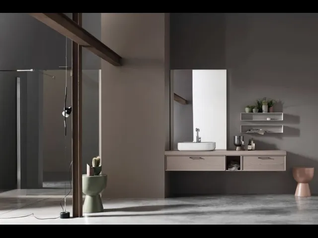 Mobile da Bagno sospeso in Frassino Vanity 02 di Arcom