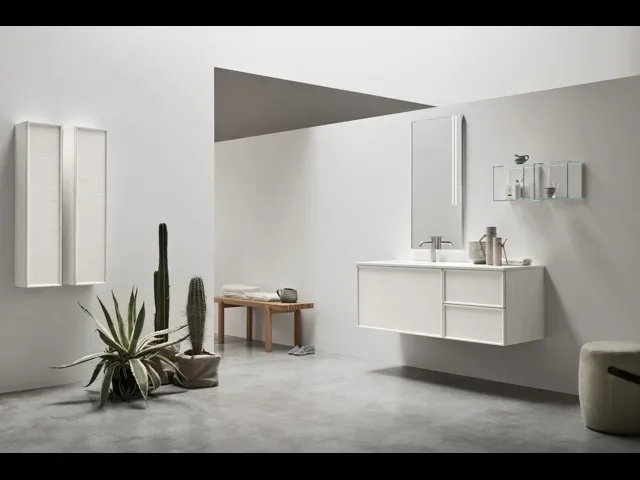 Mobile da Bagno sospeso Vanity 10 in Frassino Bianco di Arcom