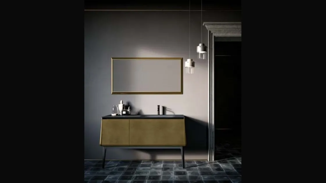 Mobile da bagno di design in laccato metallico Campus 01 di Birex