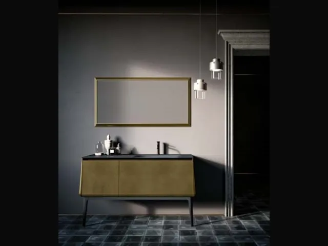 Mobile da bagno di design in laccato metallico Campus 01 di Birex