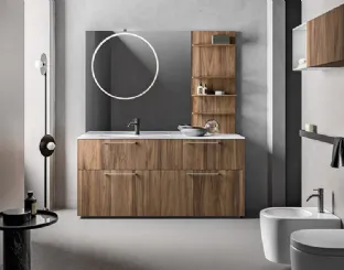 Mobile da Bagno Cartabianca in nobilitato Tabacco di Cerasa