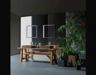 Mobile da Bagno a terra Composizione B03 in Rovere massello di Devina Nais