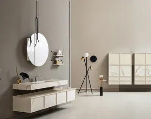 Mobile da Bagno Des con frontali Laminam Calacatta Oro di Cerasa