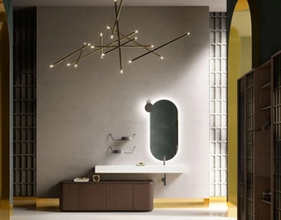 Mobile da Bagno con base in Rovere Termocotto Des Evolution Deep Green 02 di Cerasa