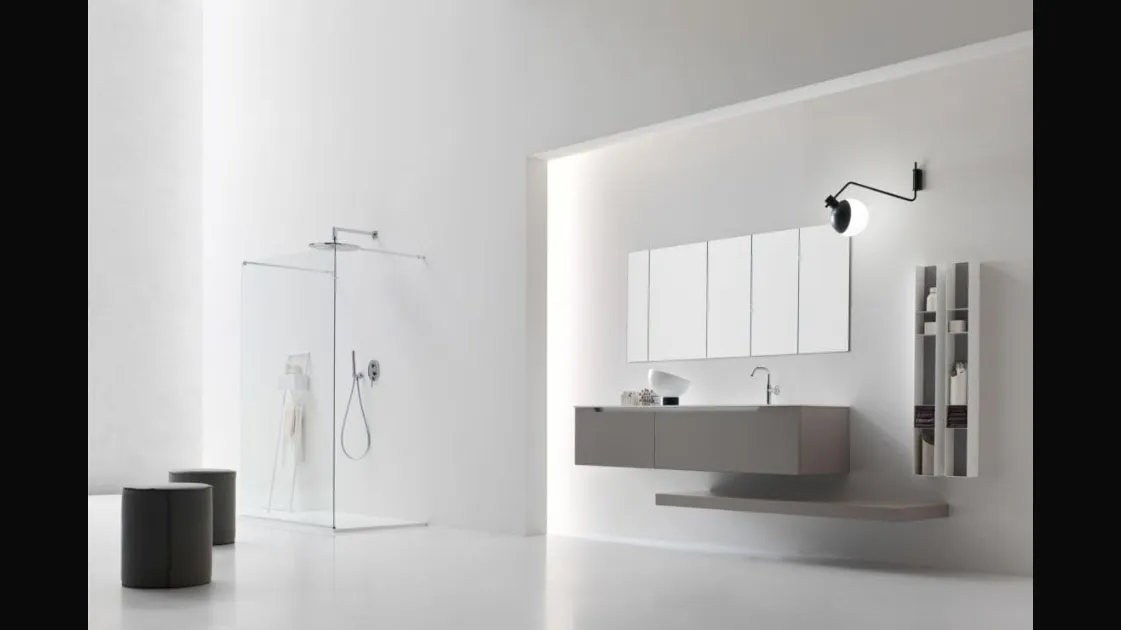 Mobile da Bagno sospeso laccatoTaupe Gold 02 di Arcom