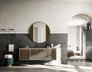 Mobile da Bagno sospeso Honey 03 in Noce Canaletto di Cerasa