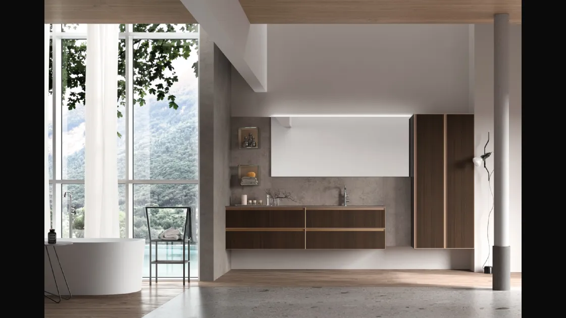 Mobile da Bagno sospeso in legno Shape 05 di Arcom