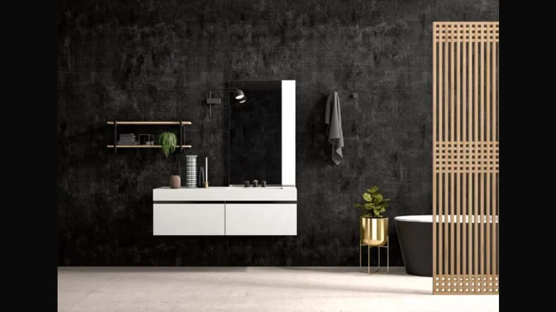 Mobile da Bagno sospeso in melaminico Sidero 04 di Birex