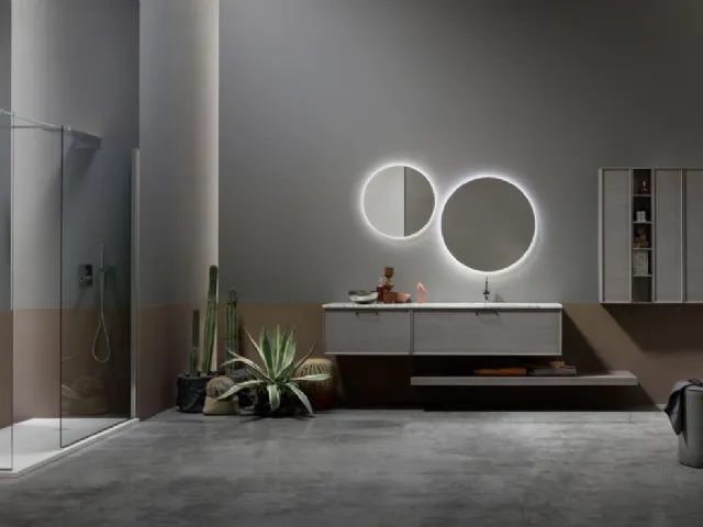 Mobile da Bagno sospeso in Frassino Grigio Vanity 01 di Arcom