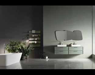Mobile sospeso a 4 cassetti in Frassino Rosmarino Vanity 03 di ArcomR