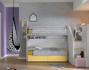 Cameretta in laccato opaco e melaminico Alpha Letto a Castello G040 di Doimo Cityline