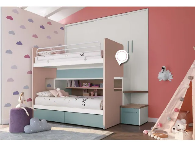 Cameretta in laccato opaco Alpha Letto a Castello M020 di Doimo Cityline