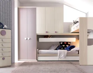 Cameretta angolare in melaminico Alpha Letto a Soppalco E040 di Doimo Cityline