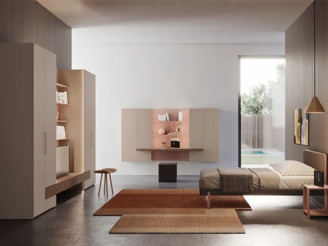 Cameretta componibile in laccato opaco Start T01 di Clever