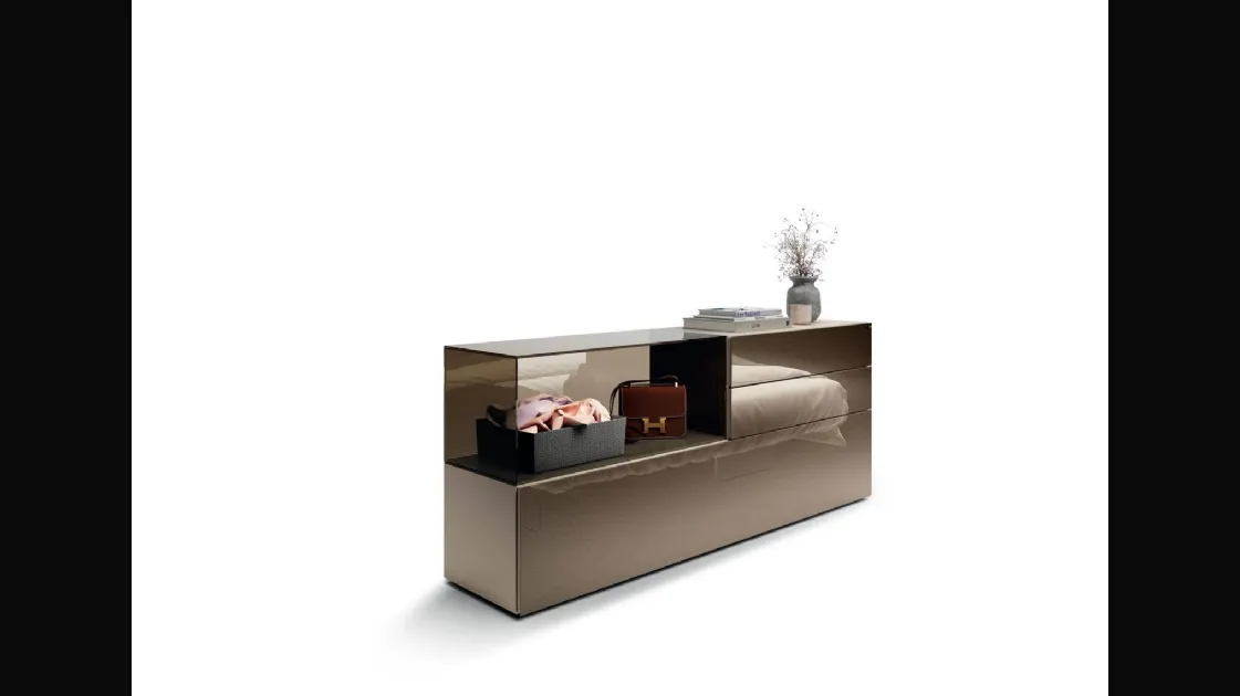 Comò in vetro 36e8 Glass 2137 di Lago