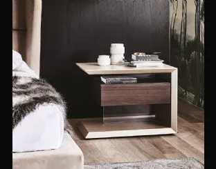 Comodino con cassetto in legno naturale Biagio di Cattelan Italia