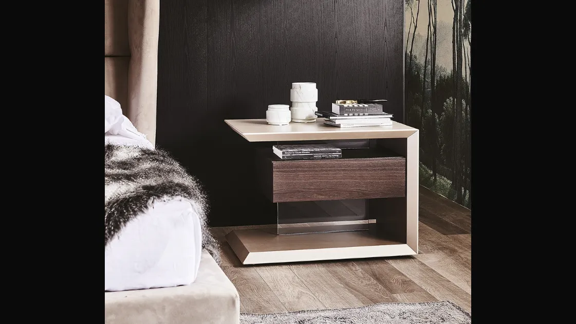 Comodino con cassetto in legno naturale Biagio di Cattelan Italia