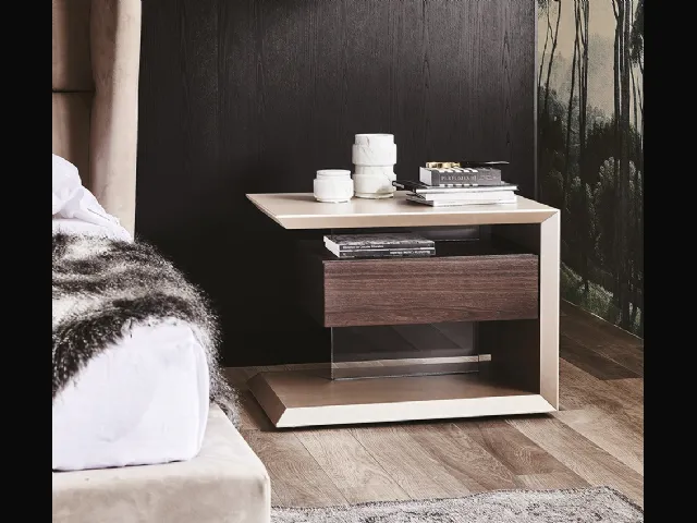 Comodino con cassetto in legno naturale Biagio di Cattelan Italia