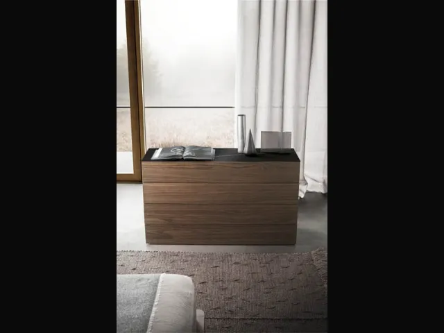 Comò Spazio in legno con 4 cassetti di Pianca
