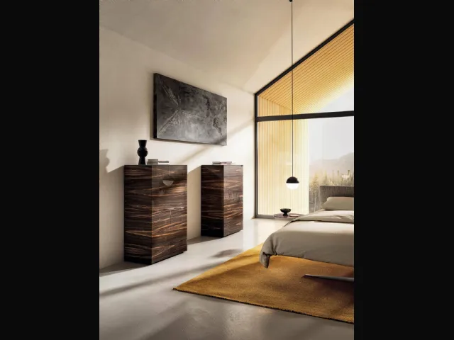 Cassettiera Materia 1066 in vetro effetto legno di Lago
