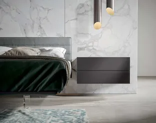 Comodino sospeso Modulo in laccato opaco di Veneran