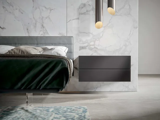 Comodino sospeso Modulo in laccato opaco di Veneran