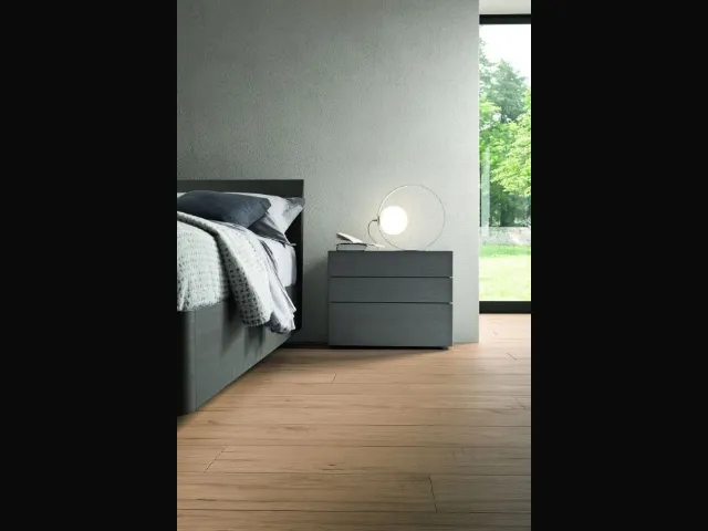Comodino in legno di Rovere fumo Halifax di Morassutti