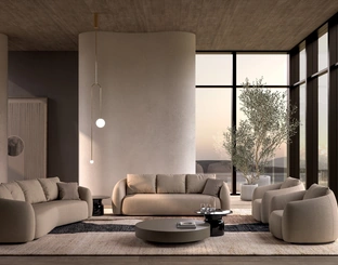 Salotto in tessuto imbottito Luna di Biba Salotti