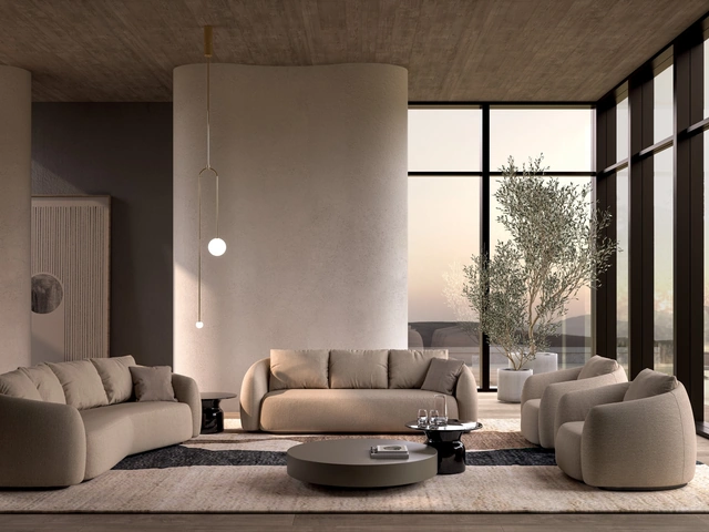 Salotto in tessuto imbottito Luna di Biba Salotti