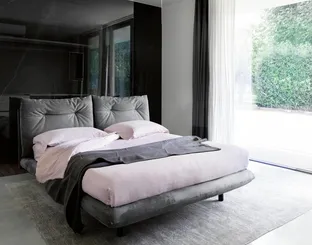 Letto Again in ecopelle nabuk di Noctis