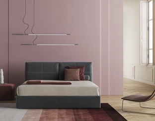 Letto con testiera imbottita Bacco di Biba Salotti