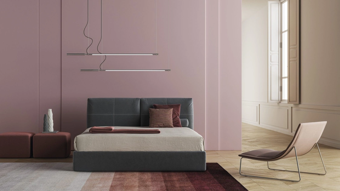Letto con testiera imbottita Bacco di Biba Salotti