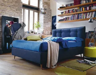 Letto moderno con testiera trapuntata Bob Capitonné di Noctis