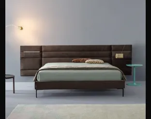 Letto matrimoniale in tessuto Boiserie Set Slim di Twils