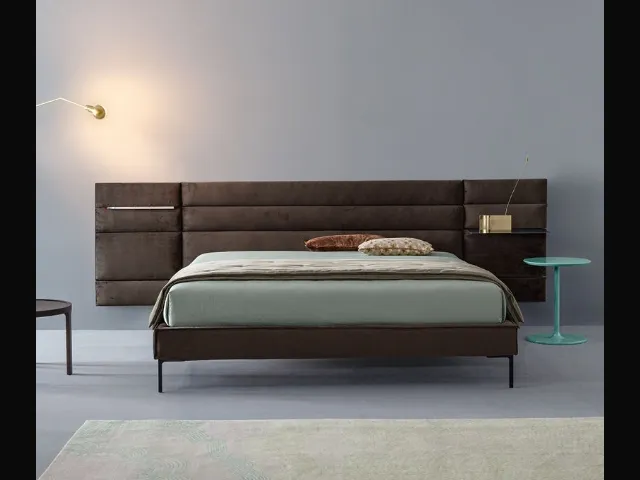 Letto matrimoniale in tessuto Boiserie Set Slim di Twils