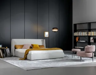 Letto con testiera e box contenitore Basket di Bonaldo