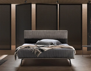 Letto minimal in tessuto con testiera Dance di Bside