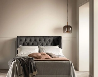 Letto in pelle con testiera Gem di Bside