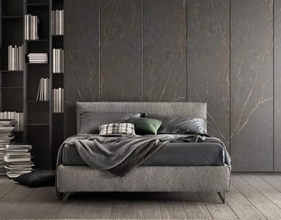 Letto con struttura in legno imbottita e rivestita in tessuto Good di Bside