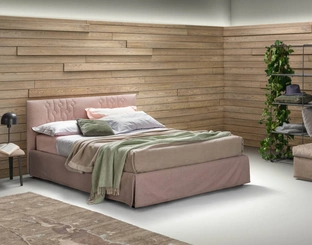Letto moderno in tessuto con testiera Loop di Bside