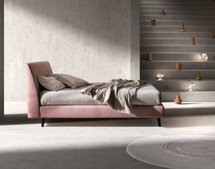 Letto con struttura in legno completamente imbottita e rivestita in tessuto Time di Bside