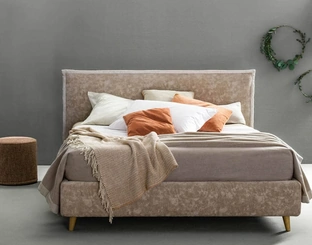 Letto matrimoniale in tessuto con testiera Truss di Bside