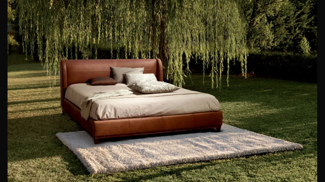 Letto moderno in pelle Country di Falegnameria 1946