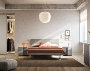 Letto con testiera Cremi Night 24 di Orme