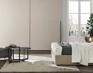 Letto Dafne in ecopelle con contenitore di Tomasella