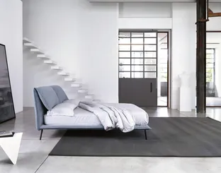 Letto in tessuto imbottito Eos di Noctis