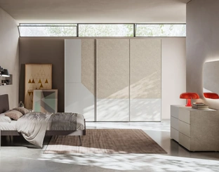 Letto matrimoniale Esacto Night 21 in tessuto imbottito di Orme