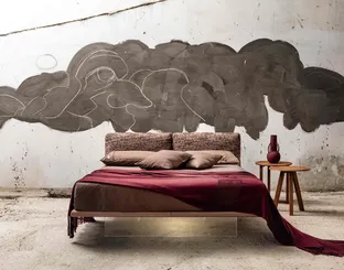 Letto con testiera imbottita Filo 2 di Veneran