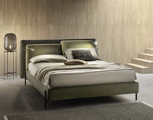 Letto relax in tessuto imbottito con testiera regolabile Flux di Bside