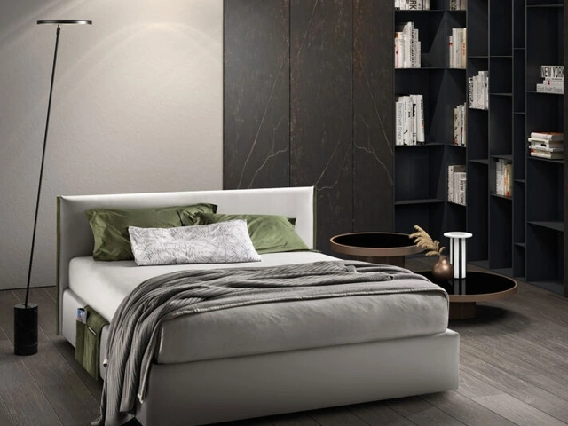 Letto in tessuto imbottito con testiera Good Rim di Bside